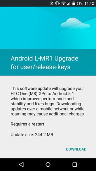 Fotografía - [Mise à jour: OTA Link] HTC One M8 Google Play Edition est mis à jour pour Android 5.1 Maintenant, M7 GPE Prochainement